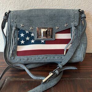 Aimee Kestenberg Washington Crossbody Denim Flag Purse